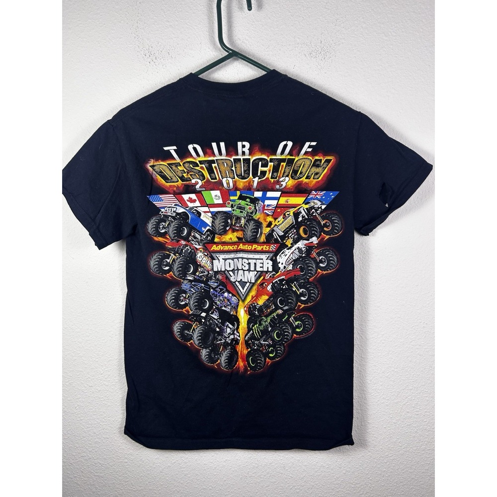 Monster Jam Tour Destruction Shirt 2013  Adult S Black Crew Neck Graphic T Shirt